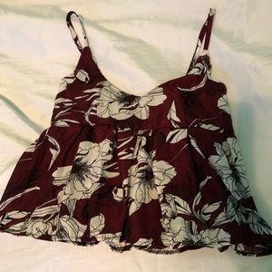Floral Maroon Tank
